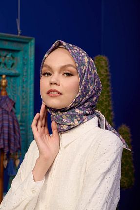 روسری بنفش پنبه پلی استر İpekhan - کد 850314588