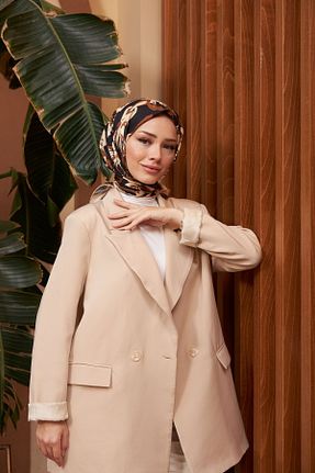 روسری قهوه ای پنبه پلی استر İpekhan - کد 780047030