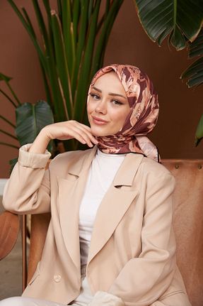 روسری بژ پنبه پلی استر İpekhan - کد 780250093