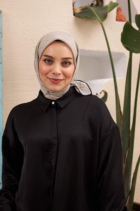 روسری قهوه ای پنبه پلی استر İpekhan - کد 681103584