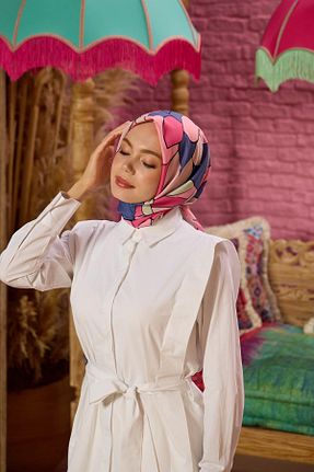 روسری صورتی پنبه پلی استر İpekhan - کد 850331205