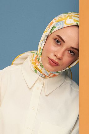 روسری زرد پنبه ای İpekhan - کد 648329617