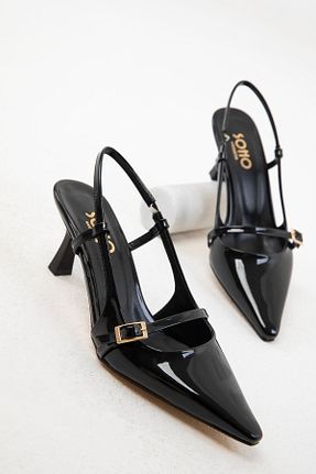 کفش پاشنه بلند کلاسیک مشکی زنانه چرم مصنوعی SOHO - کد 886457373