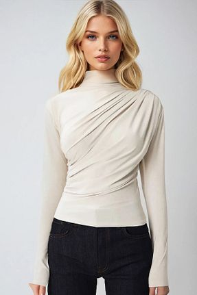 بلوز طوسی زنانه ساده Trend Alaçatı Stili - کد 887269778