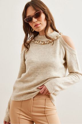 پلیور طوسی زنانه ساده Olalook - کد 887538255
