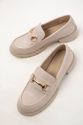 کفش لوفر بژ زنانه چرم مصنوعی SOHO - کد 887358833