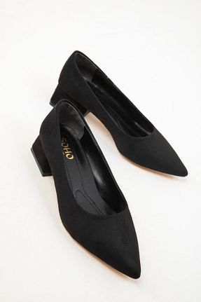 کفش پاشنه بلند کلاسیک مشکی زنانه چرم مصنوعی SOHO - کد 887358681