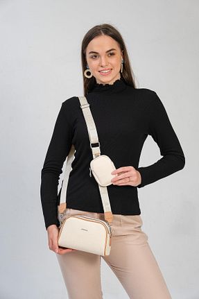 کیف دوشی بژ زنانه چرم مصنوعی Just Polo - کد 135937043