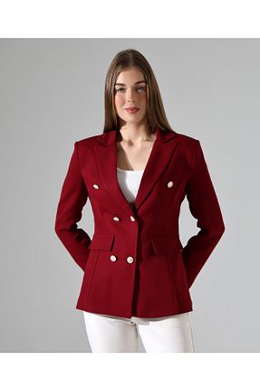 کت بلیزر زرشکی زنانه مخلوط پلی استر Female Clothing - کد 888651475
