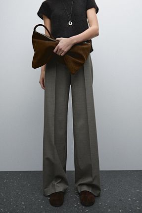 شلوار قهوه ای زنانه پشمی Massimo Dutti - کد 888654044