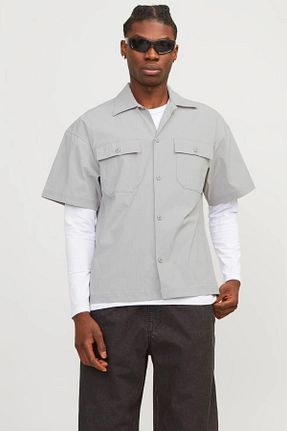پیراهن طوسی مردانه Relaxed Jack & Jones - کد 821345254