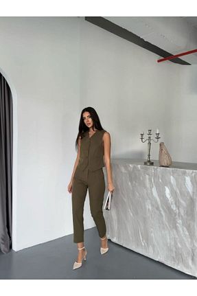ست بالاتنه و پائین تنه خاکی زنانه بافتنی jennyfer garment - کد 888651912