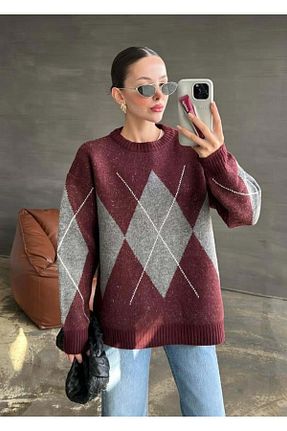 پلیور زرشکی زنانه Baklava KÜBRA - کد 888681358