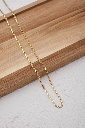 گردنبند استیل ( فولاد ) طلائی زنانه استیل ضد زنگ ESBAFLOR - کد 888701443