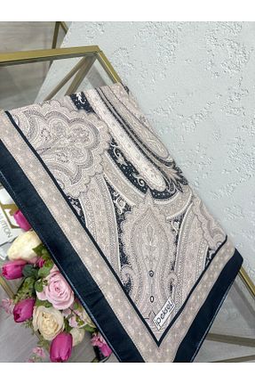 شال مشکی زنانه پنبه ای Tasarım - کد 888697456