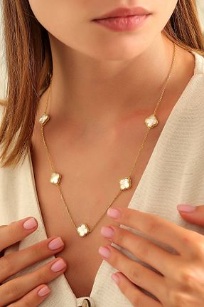 گردنبند نقره طلائی زنانه 925 عیار AcestesDesign - کد 889725234