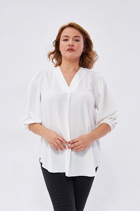 بلوز سایز بزرگ نباتی زنانه اسلیم Ayhanlar Collection - کد 889280475