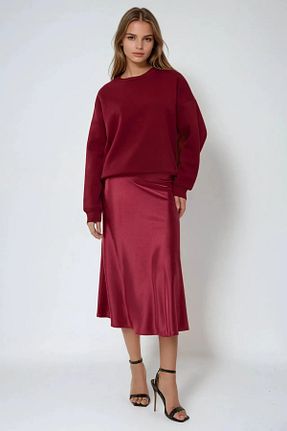 دامن زرشکی زنانه پارچه Hiccup - کد 889284364