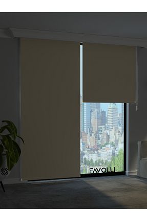 پرده کشوئی بژ کلاسیک Stor FAVOLLİ - کد 888713024
