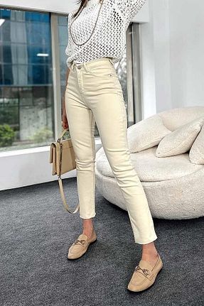 شلوار جین بژ زنانه رگولار Harmony - کد 888726574