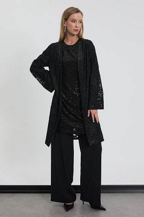 ست بالاتنه و پائین تنه حجاب مشکی زنانه اورسایز MELIDIA - کد 889106664