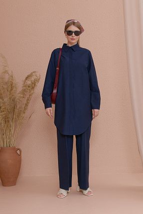 شلوار سرمه ای زنانه پارچه Fatma Atasoy - کد 839398919