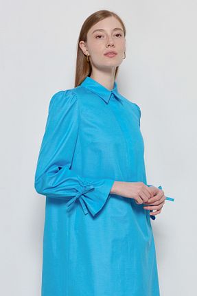 لباس آبی زنانه بافتنی Fatma Atasoy - کد 834789704