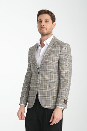 کت بلیزر طوسی مردانه پلی استر Frappoli - کد 887682425