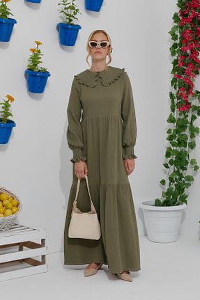 لباس خاکی زنانه بافتنی Fatma Atasoy - کد 856336898