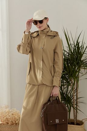 ترنچکت قهوه ای زنانه مخلوط پلی استر Fatma Atasoy - کد 822374458