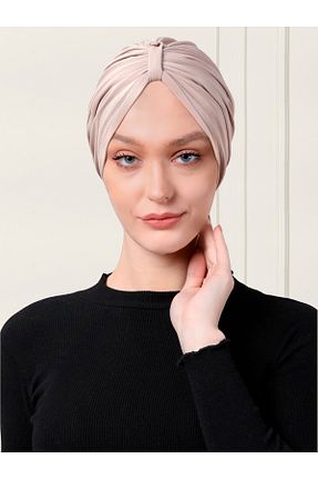 روسری بژ ساتن ada sanatsal - کد 449818709