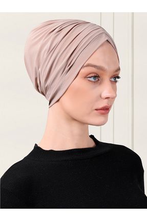 روسری بژ ساتن ada sanatsal - کد 449818709