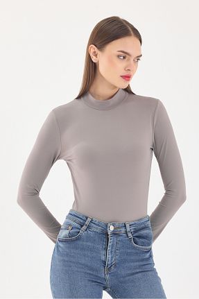 بادی طوسی زنانه یقه U ZACHARIUZ - کد 888778689