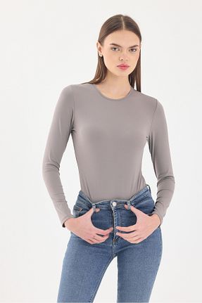 بادی طوسی زنانه یقه U ZACHARIUZ - کد 888794984