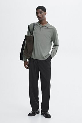 پلیور طوسی مردانه ساده Massimo Dutti - کد 888792326