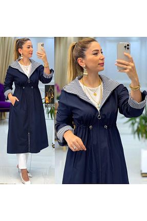 ترنچکت سرمه ای زنانه پلی استر RACE FASHİON - کد 850037152