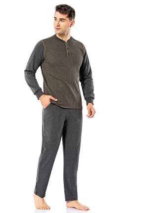 ست لباس راحتی طوسی مردانه %100 پنبه ERDEM İÇ GİYİM - کد 129891750