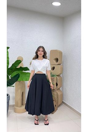 دامن مشکی زنانه مخلوط پلی استر MODA - کد 888826068