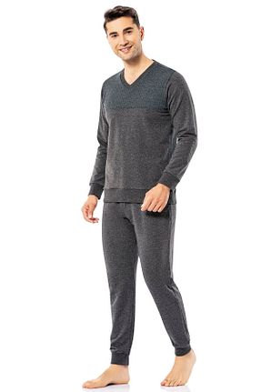 ست لباس راحتی طوسی مردانه %100 پنبه ERDEM İÇ GİYİM - کد 129929792