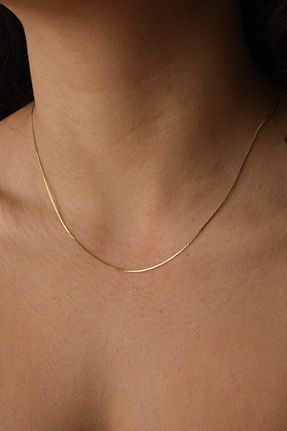 گردنبند استیل ( فولاد ) طلائی زنانه استیل ضد زنگ ESBAFLOR - کد 889059108