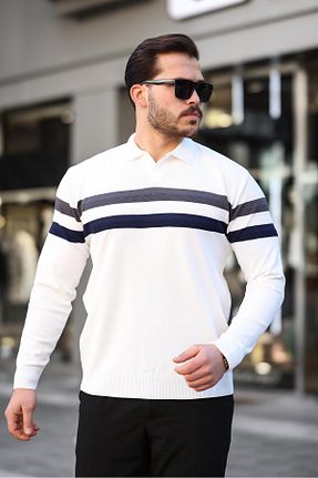 پلیور سفید زنانه رگولار Miron - کد 858158702
