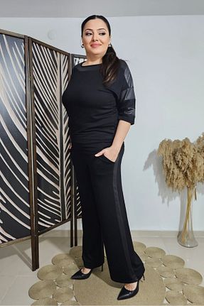 ست بالاتنه و پائین تنه سایز بزرگ مشکی زنانه فاق بلند sinemisxxl - کد 888836431