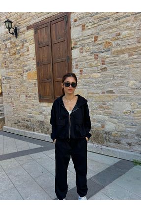 ست گرمکن مشکی زنانه پنبه ای Butik - کد 888833291