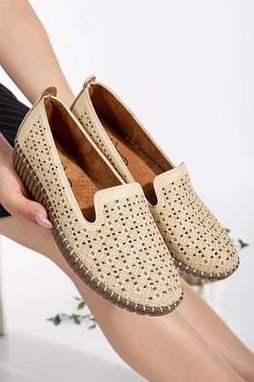کفش اسپادریل بژ زنانه چرم مصنوعی BERASHOES - کد 888847990