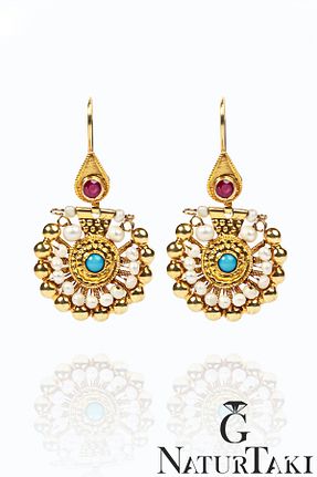 گوشواره نقره طلائی زنانه 925 عیار Naturtakı - کد 884659104