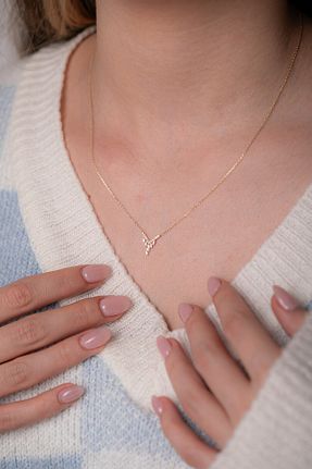 گردنبند طلا طلائی زنانه 14 عیار Kolyecik - کد 888873500