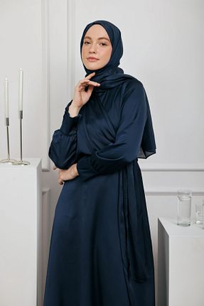 شال سرمه ای زنانه پنبه پلی استر MODA - کد 888884358