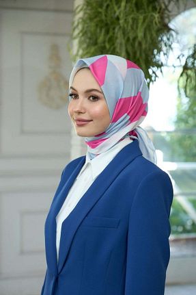 شال آبی زنانه پنبه ای İpekhan - کد 889669912