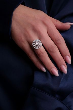 انگشتر نقره زنانه زیرکن Kiriş Gümüş - کد 888891136