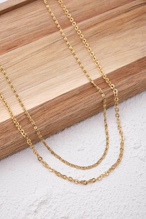 گردنبند استیل ( فولاد ) طلائی زنانه استیل ضد زنگ ESBAFLOR - کد 888891512